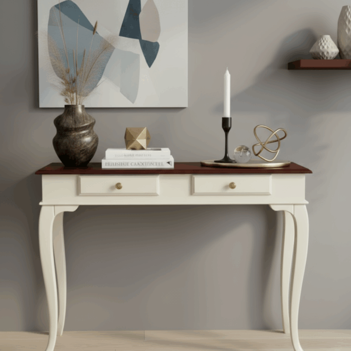 Wooding Mobilya 120 Cm Masif Lükens Krem Ceviz Dresuar