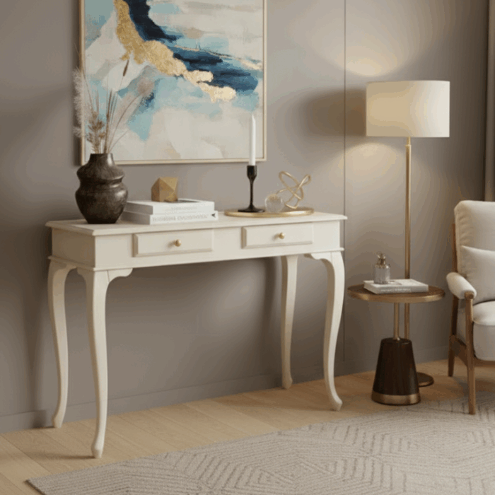 Wooding Mobilya 120 Cm Masif Lükens Krem Dresuar