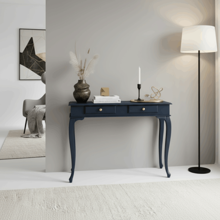 Wooding Mobilya 120 Cm Masif Lükens Lacivert Dresuar