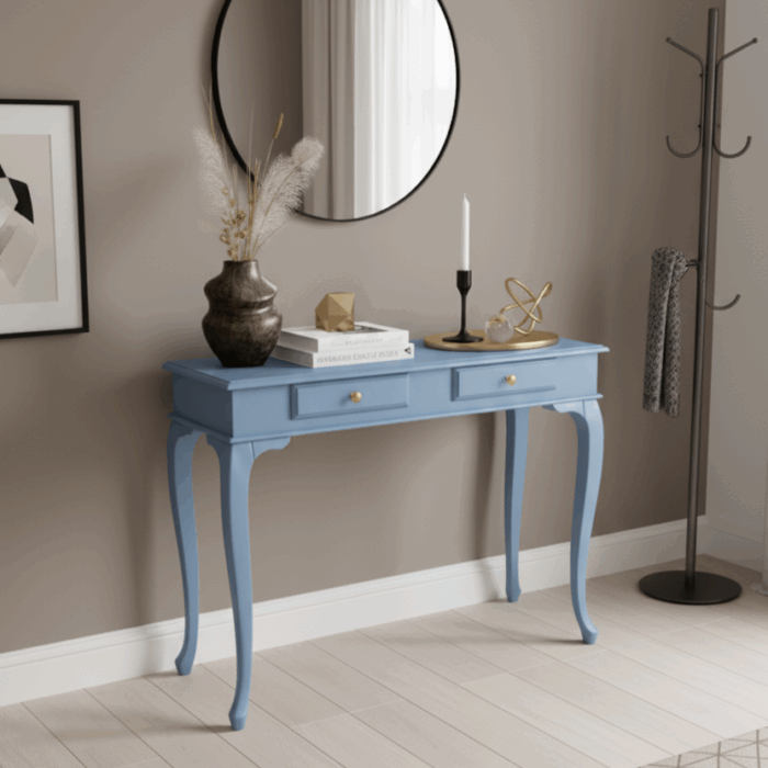 Wooding Mobilya 120 Cm Masif Lükens Açık Mavi Dresuar