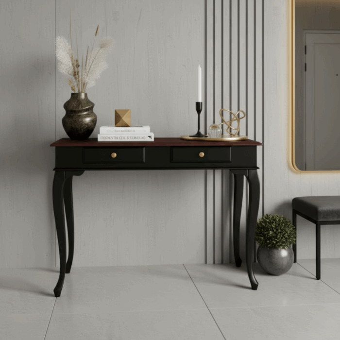 Wooding Mobilya 120 Cm Masif Lükens Siyah Ceviz Dresuar