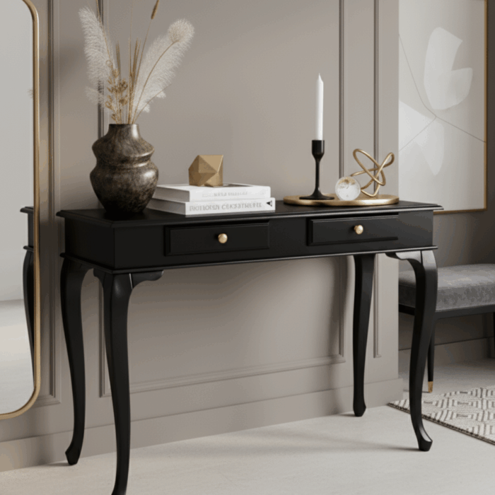 Wooding Mobilya 120 Cm Masif Lükens Siyah Dresuar