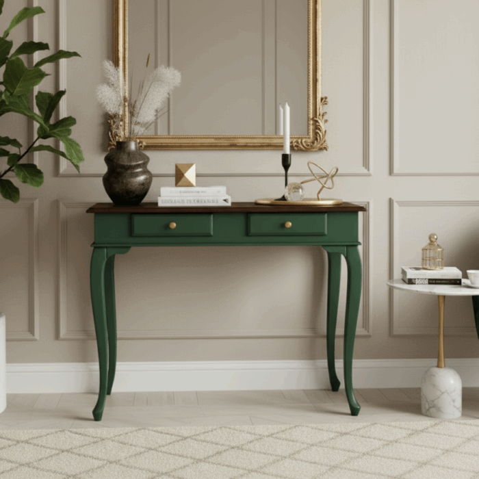 Wooding Mobilya 120 Cm Masif Lükens Yeşil Ceviz Dresuar