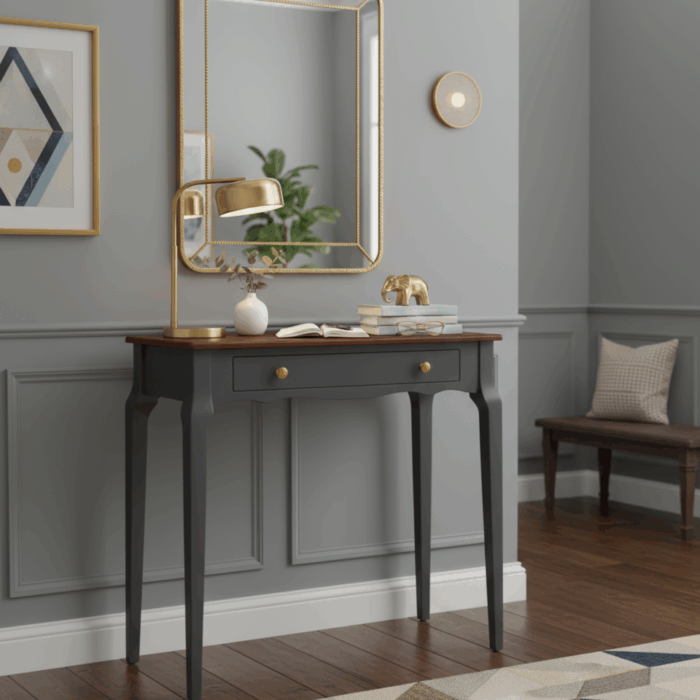 Wooding Mobilya 120 Cm Masif Konik Antrasit Ceviz Dresuar