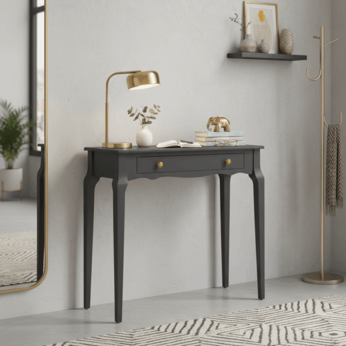 Wooding Mobilya 120 Cm Masif Konik Antrasit Dresuar