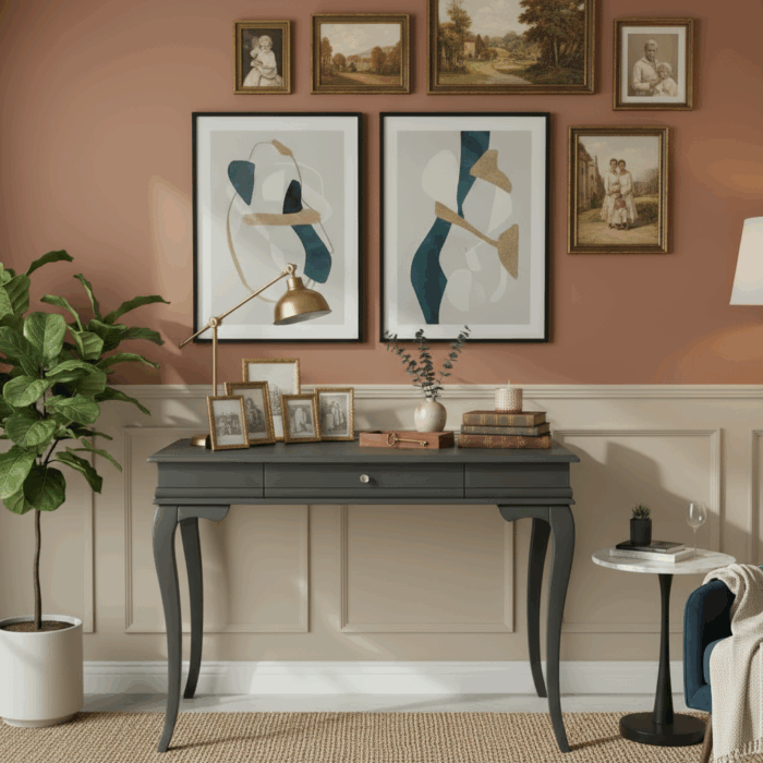 Wooding Mobilya 120 Cm Masif Rustik Antrasit Dresuar