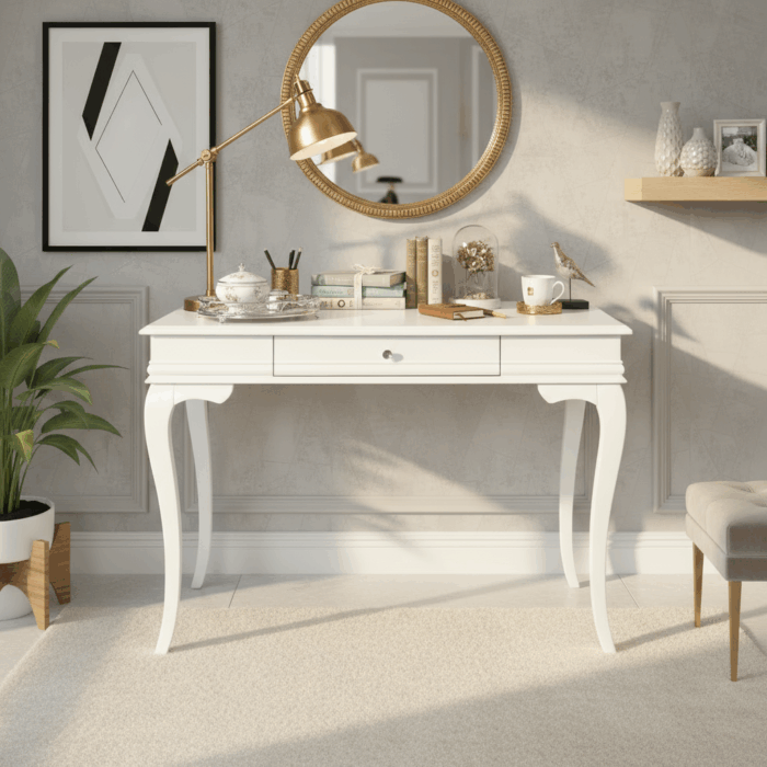 Wooding Mobilya 120 Cm Masif Rustik Beyaz Dresuar