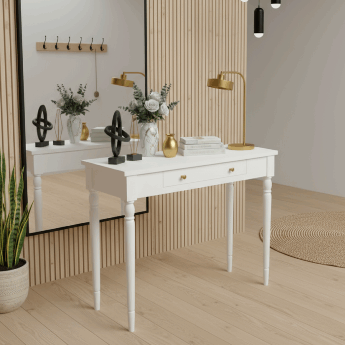 Wooding Mobilya 120 Cm Masif Tornalı Beyaz Dresuar