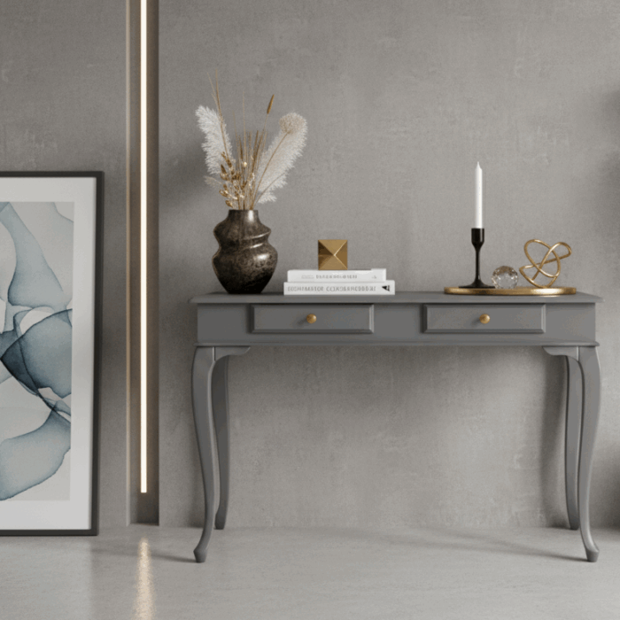 Wooding Mobilya 120 Cm Masif Lükens Gri Çalışma Masası