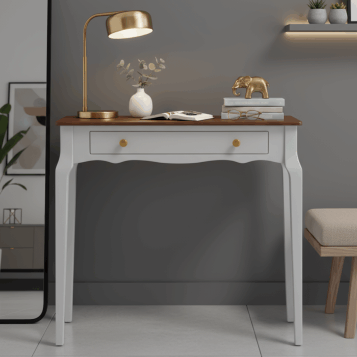 Wooding Mobilya 120 Cm Masif Konik Açık Gri Ceviz Dresuar