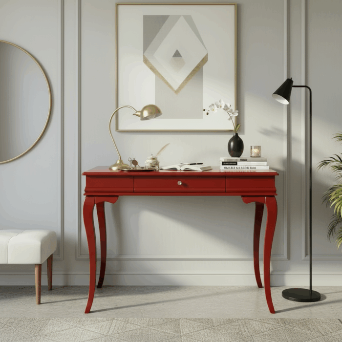 Wooding Mobilya 120 Cm Masif Rustik Kırmızı Dresuar