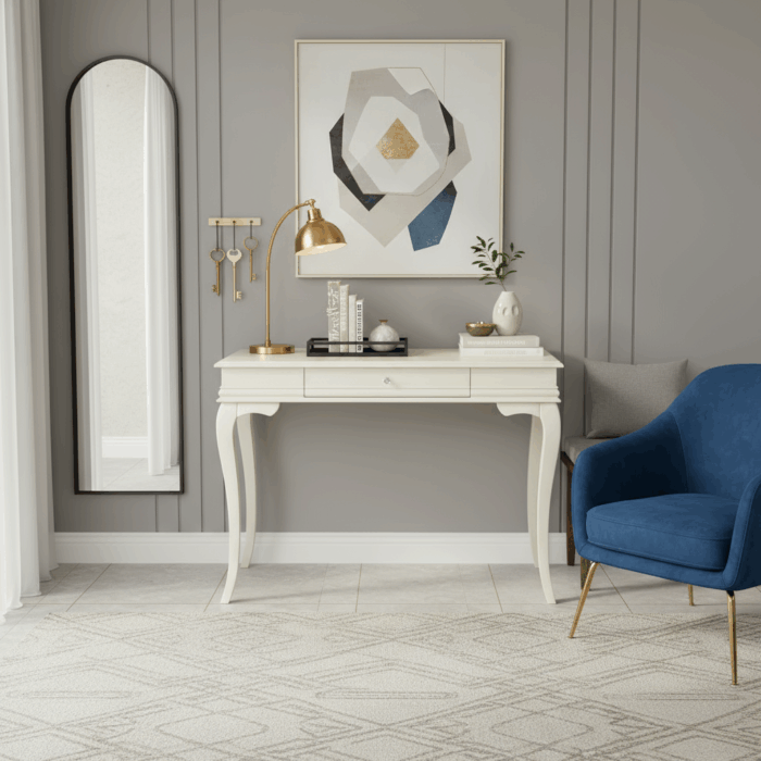 Wooding Mobilya 120 Cm Masif Rustik Krem Dresuar