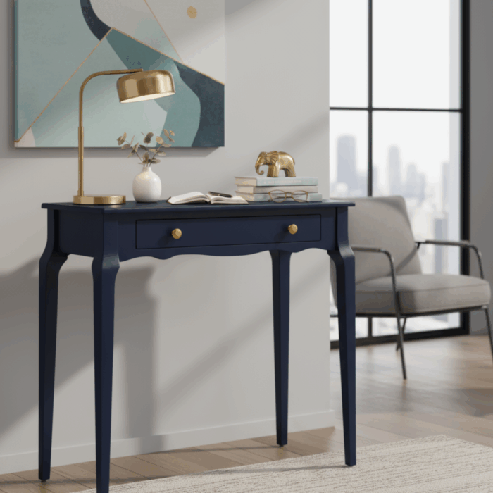 Wooding Mobilya 120 Cm Masif Konik Lacivert Dresuar