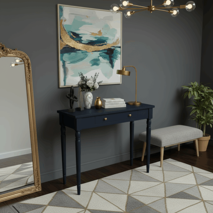 Wooding Mobilya 120 Cm Masif Tornalı Lacivert Dresuar