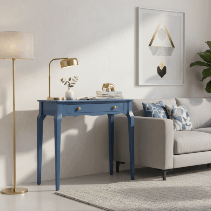 Wooding Mobilya 120 Cm Masif Konik Mavi Dresuar