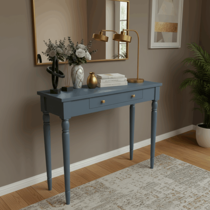 Wooding Mobilya 120 Cm Masif Tornalı Mavi Dresuar