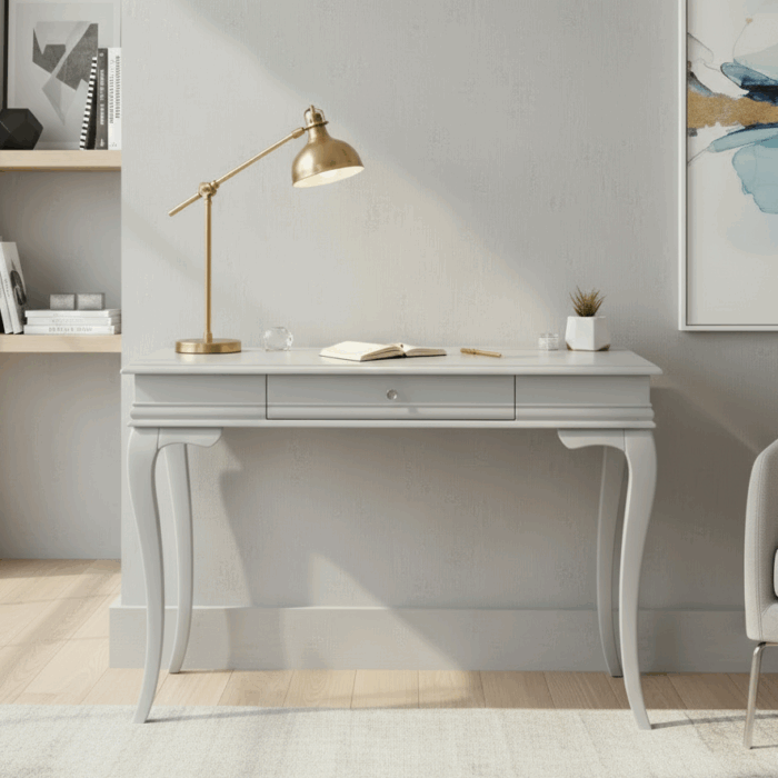 Wooding Mobilya 120 Cm Masif Rustik Gri Çalışma Masası