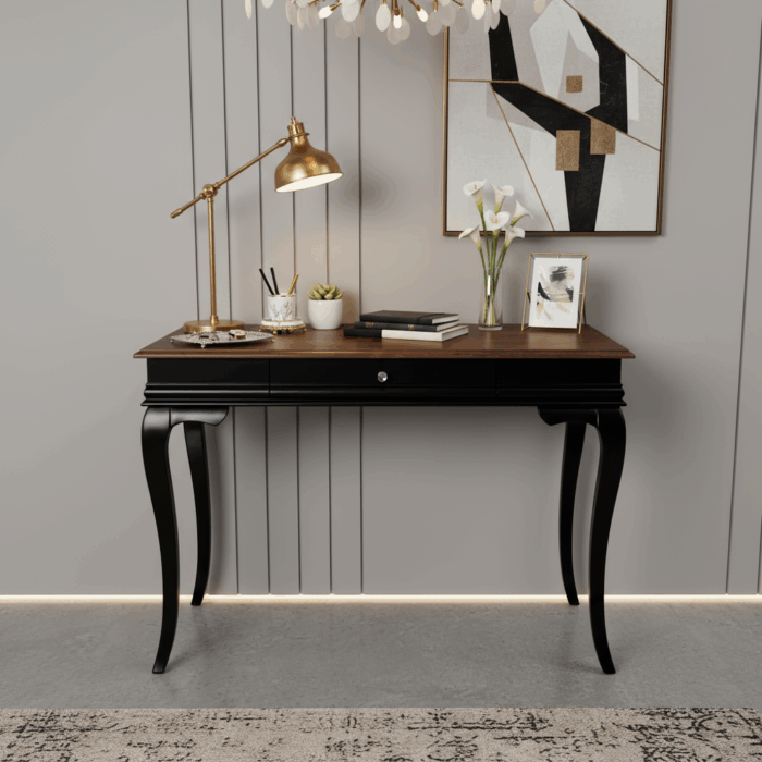 Wooding Mobilya 120 Cm Masif Rustik Siyah Ceviz Dresuar