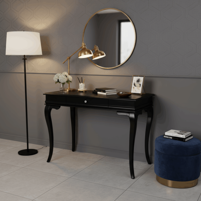 Wooding Mobilya 120 Cm Masif Rustik Siyah Dresuar