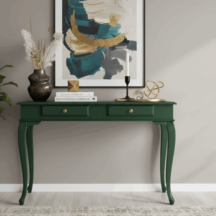 Wooding Mobilya 120 Cm Masif Lükens Yeşil Çalışma Masası