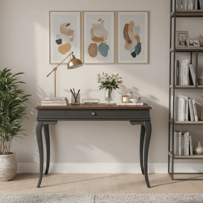 Wooding Mobilya 80 Cm Masif Rustik Antrasit Ceviz Dresuar