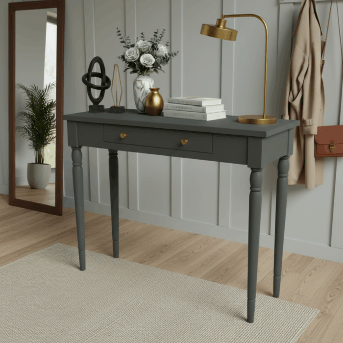 Wooding Mobilya 80 Cm Masif Tornalı Antrasit Dresuar