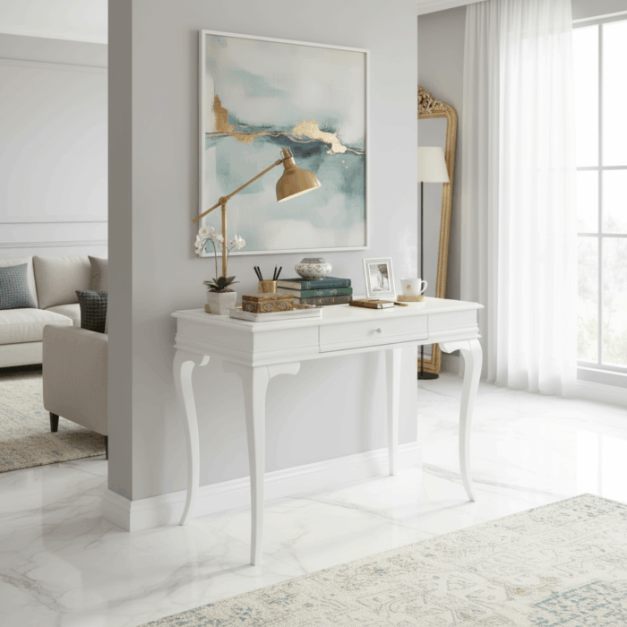 Wooding Mobilya 80 Cm Masif Rustik Beyaz Dresuar