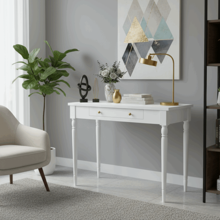 Wooding Mobilya 80 Cm Masif Tornalı Beyaz Dresuar