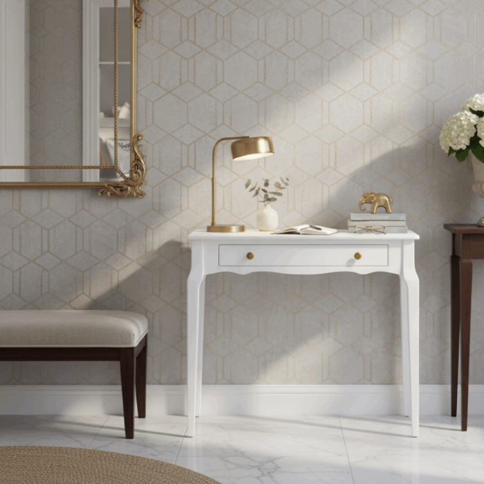 Wooding Mobilya 85 Cm Masif Konik Beyaz Dresuar