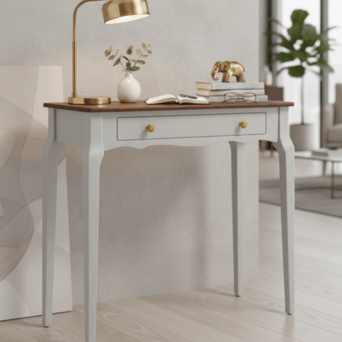 Wooding Mobilya 85 Cm Masif Konik Açık Gri Ceviz Dresuar