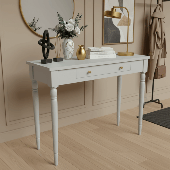 Wooding Mobilya 80 Cm Masif Tornalı Açık Gri Dresuar