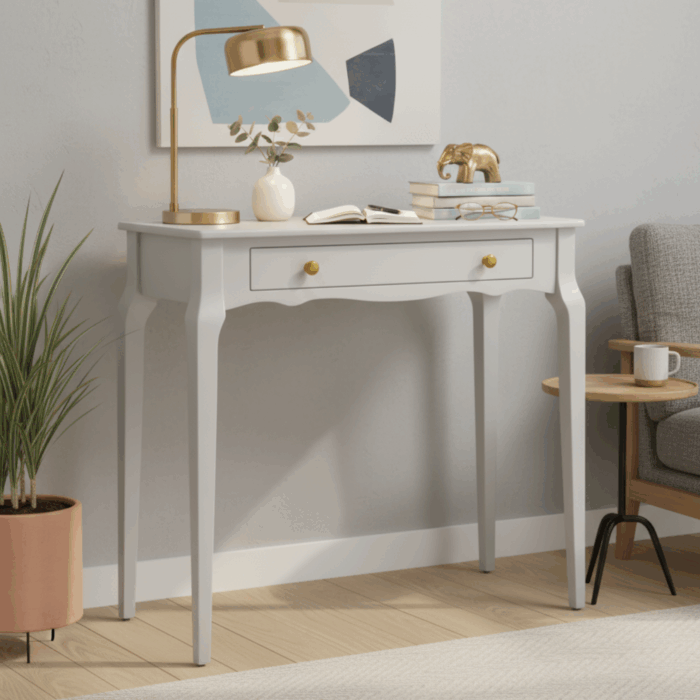 Wooding Mobilya 85 Cm Masif Konik Açık Gri Dresuar