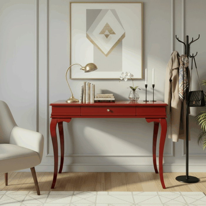 Wooding Mobilya 80 Cm Masif Rustik Kırmızı Dresuar