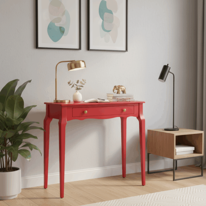 Wooding Mobilya 85 Cm Masif Konik Kırmızı Dresuar