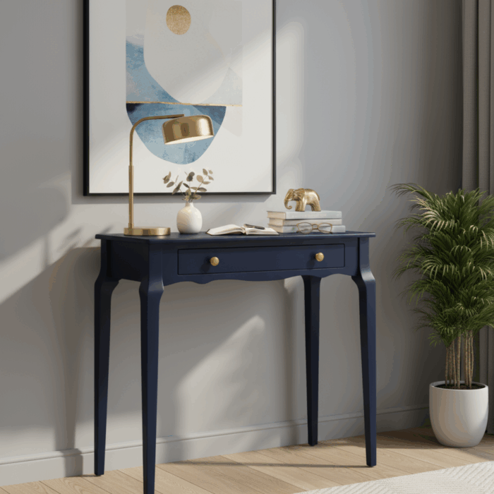 Wooding Mobilya 85 Cm Masif Konik Lacivert Dresuar