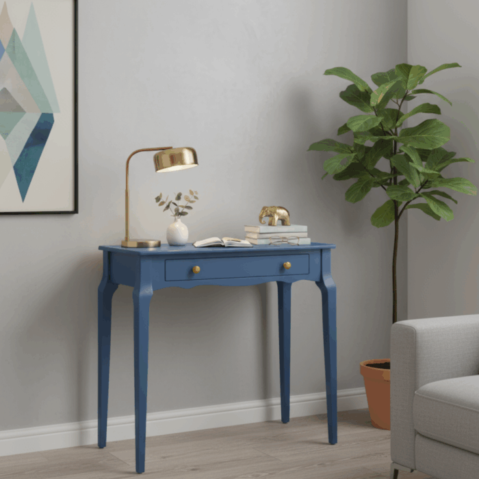 Wooding Mobilya 85 Cm Masif Konik Mavi Dresuar