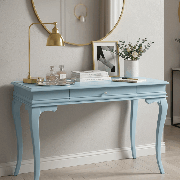 Wooding Mobilya 80 Cm Masif Rustik Mavi Dresuar