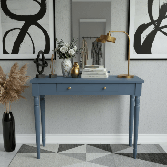 Wooding Mobilya 80 Cm Masif Tornalı Mavi Dresuar