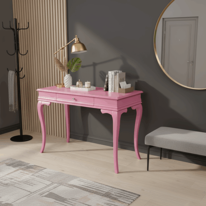 Wooding Mobilya 80 Cm Masif Rustik Pembe Dresuar