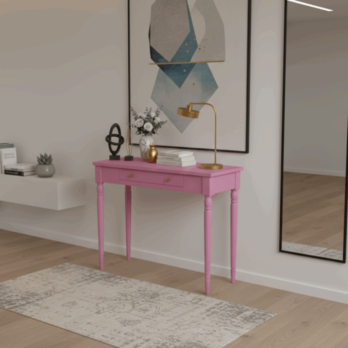 Wooding Mobilya 80 Cm Masif Tornalı Pembe Dresuar