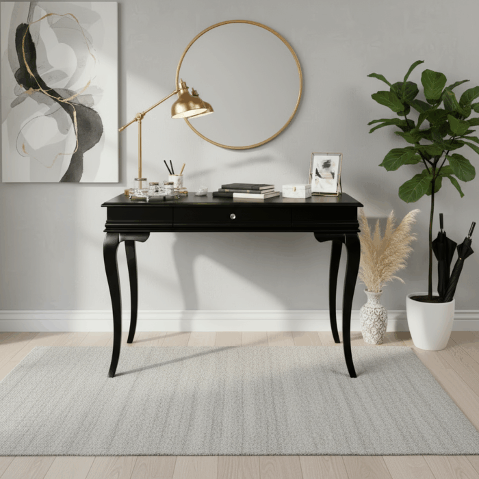 Wooding Mobilya 80 Cm Masif Rustik Siyah Dresuar