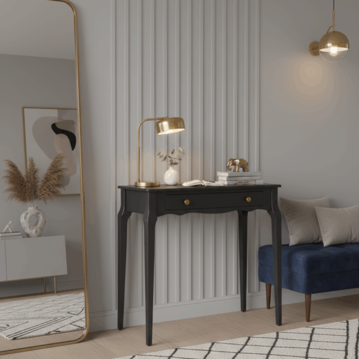 Wooding Mobilya 85 Cm Masif Konik Siyah Dresuar