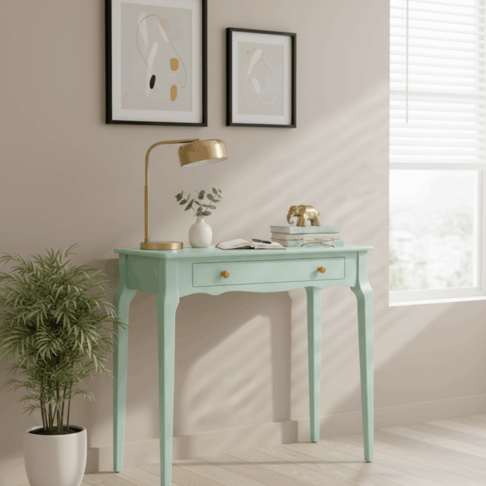 Wooding Mobilya 85 Cm Masif Konik Su Yeşili Dresuar