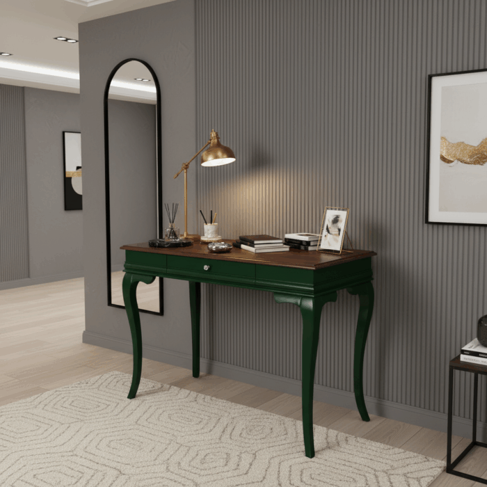 Wooding Mobilya 80 Cm Masif Rustik Yeşil Ceviz Dresuar