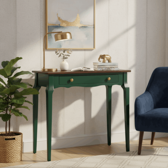 Wooding Mobilya 85 Cm Masif Konik Yeşil Ceviz Dresuar