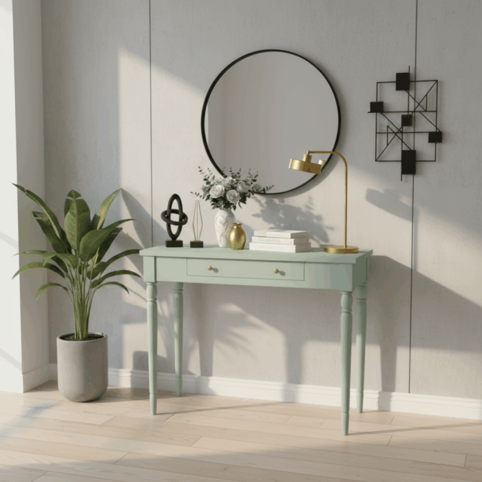 Wooding Mobilya 80 Cm Masif Tornalı Su Yeşili Dresuar