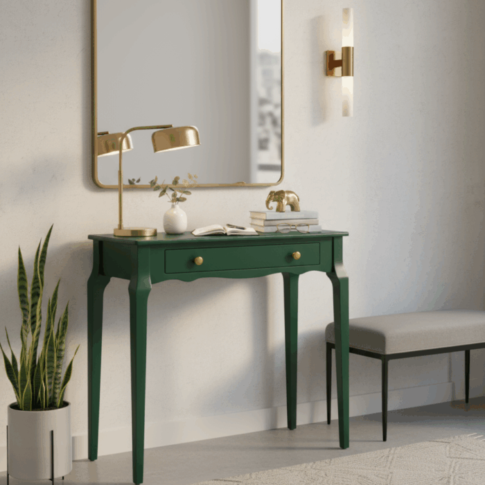 Wooding Mobilya 85 Cm Masif Konik Yeşil Dresuar