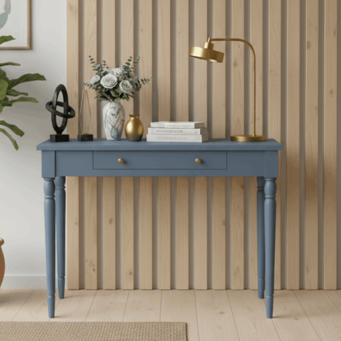 Wooding Mobilya 100 Cm Masif Tornalı Mavi Çalışma Masası