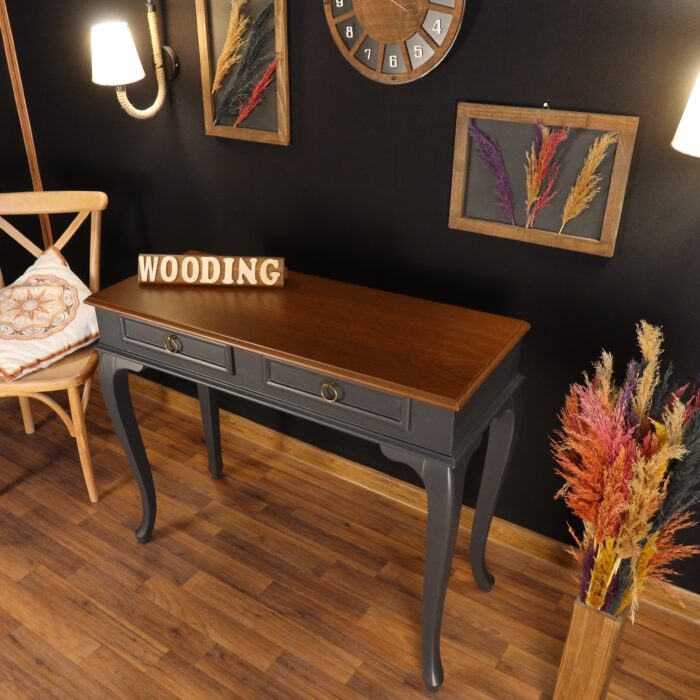 Wooding 110 Cm Çekmeceli Masif Antrasit Ceviz Dresuar