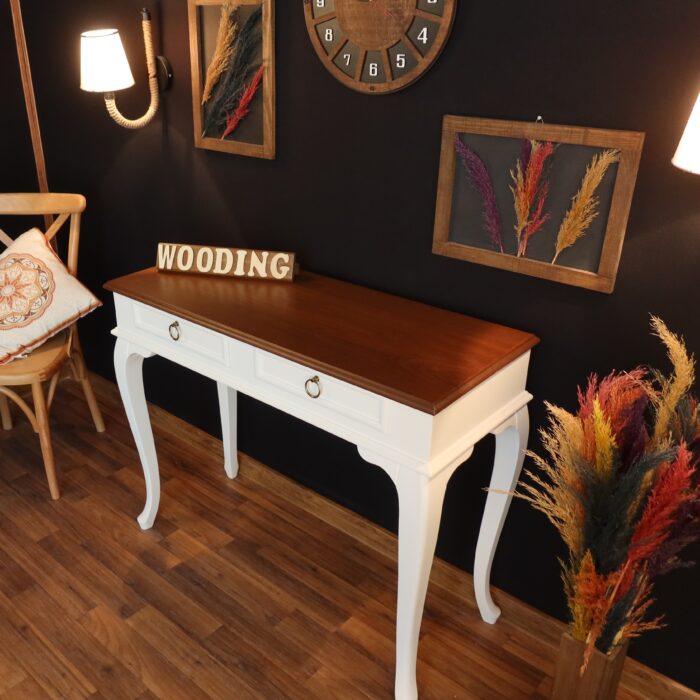 Wooding 110 Cm Çekmeceli Masif Beyaz Ceviz Dresuar